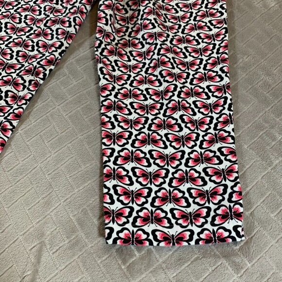 Talbots Womens 6p Pants Crop Capri Colorful Butterfly Print Mid Rise Stretch - Picture 11 of 12